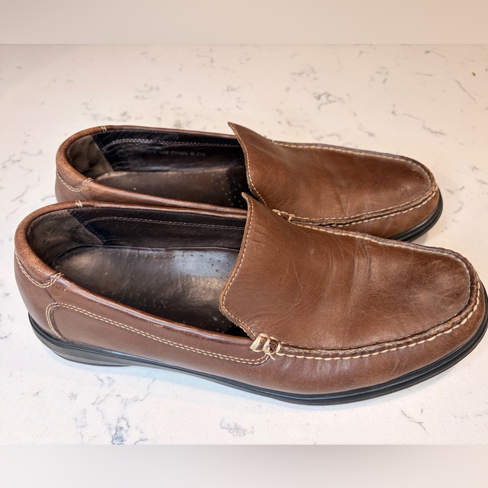 Cole Haan Men's Brown Leather Slip On Loafers- size 10